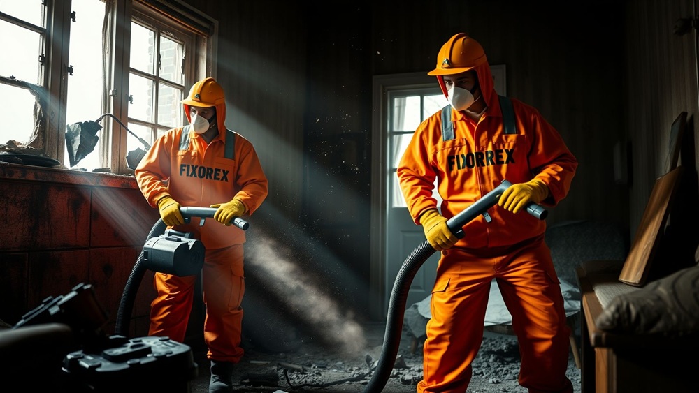 Limpieza post incendio en Barberà del Vallès