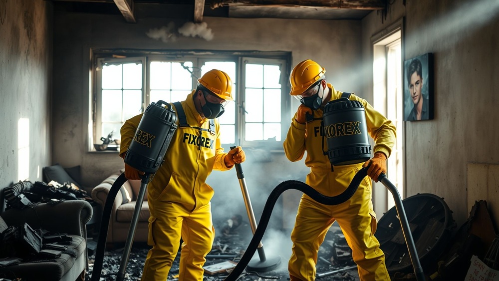 Limpieza post incendio en Blanes