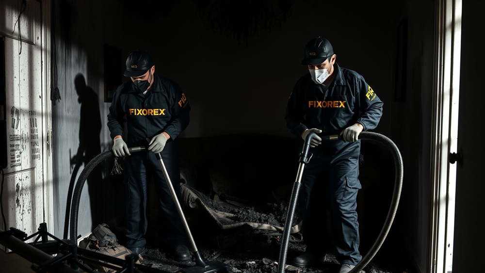 Limpieza post incendio en El Vendrell