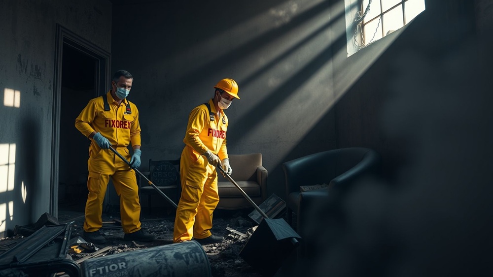 Limpieza post incendio en Girona