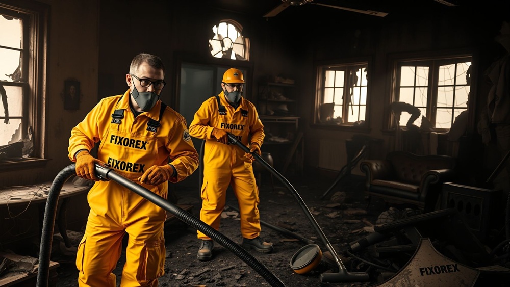 Limpieza post incendio en Igualada