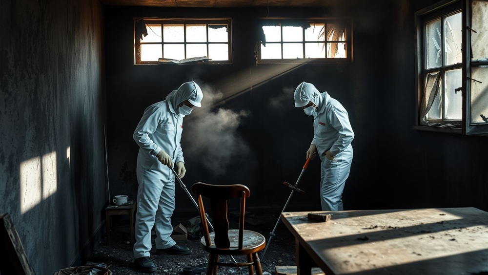 Limpieza post incendio en Lleida