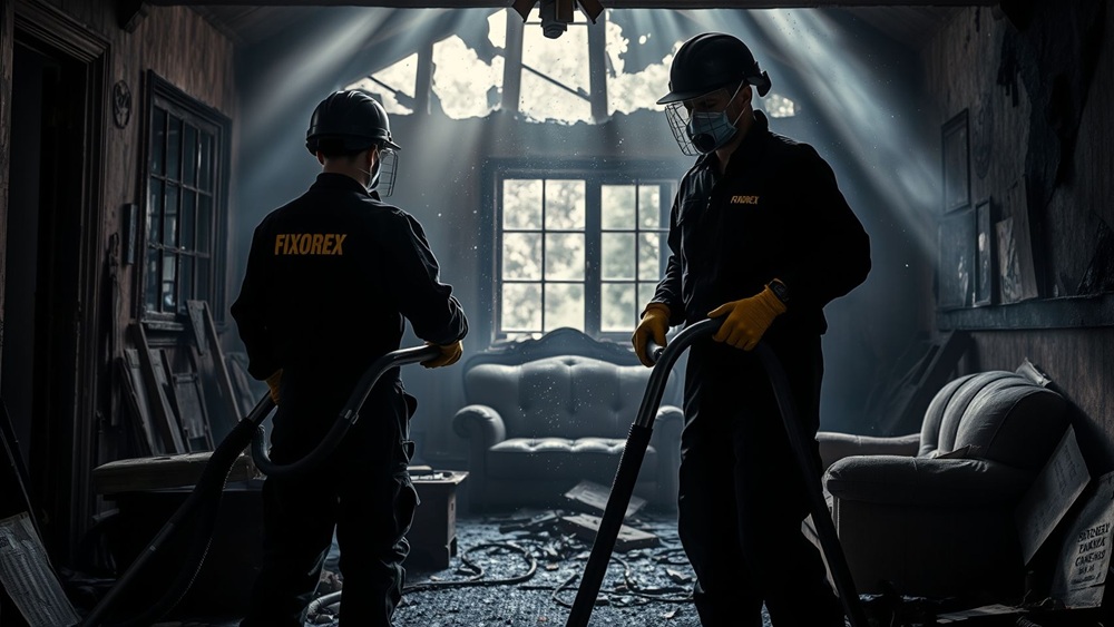 Limpieza post incendio en Lloret de Mar