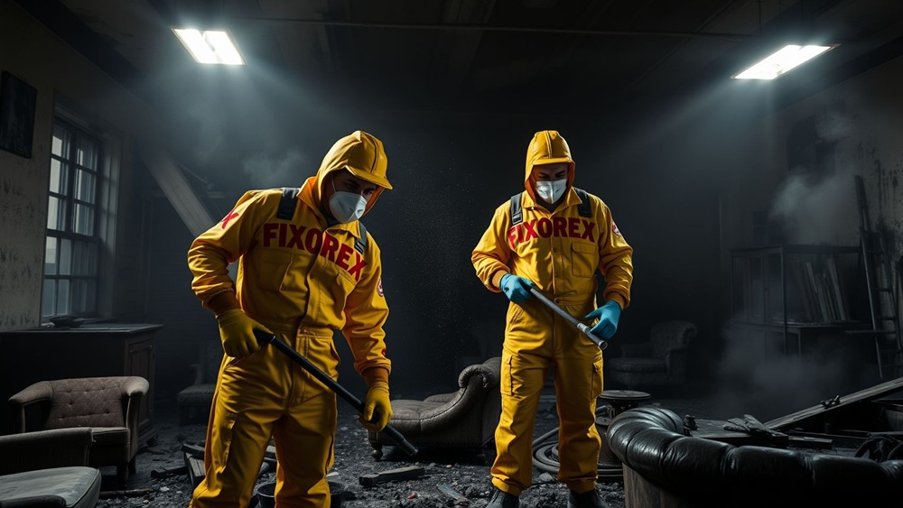 Limpieza post incendio en Manresa