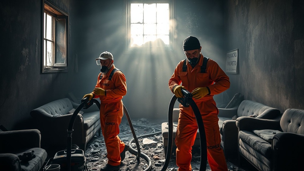 Limpieza post incendio en Martorell