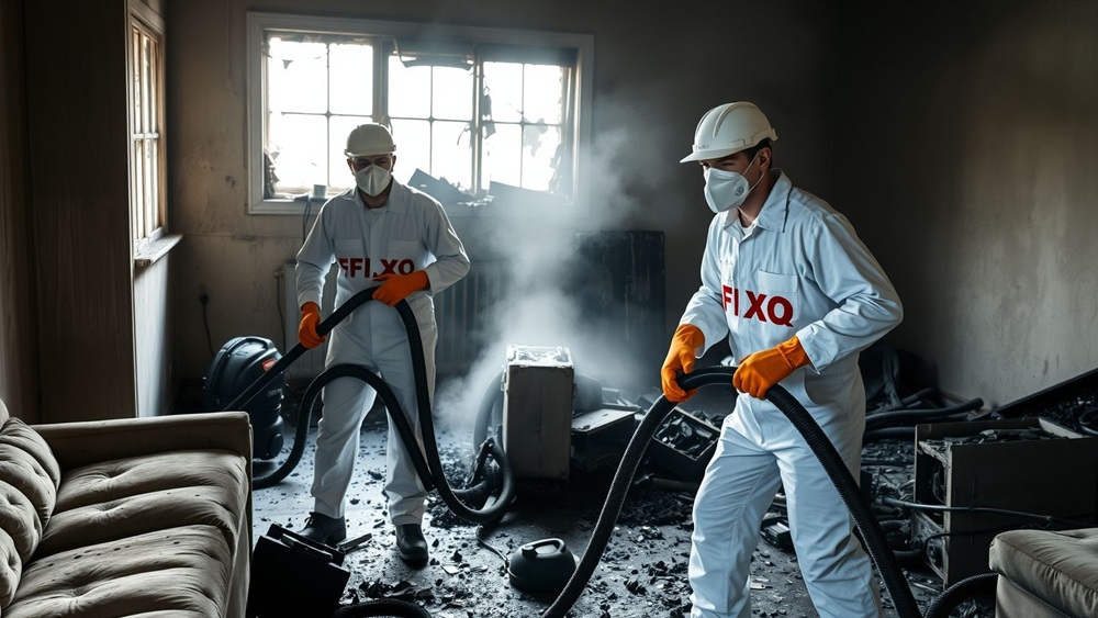 Limpieza post incendio en Mollet del Vallès