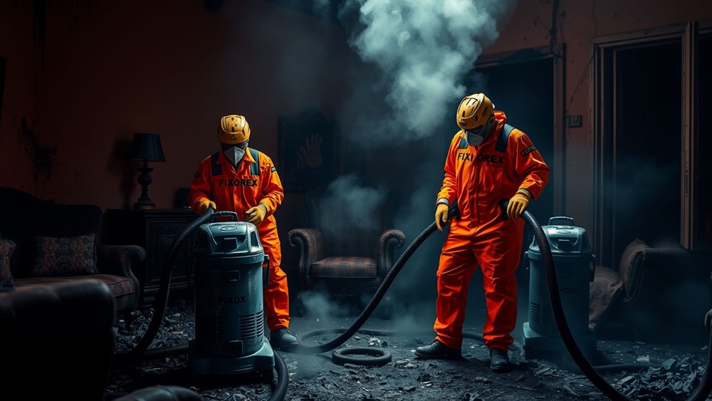 Limpieza post incendio en Premià de Mar