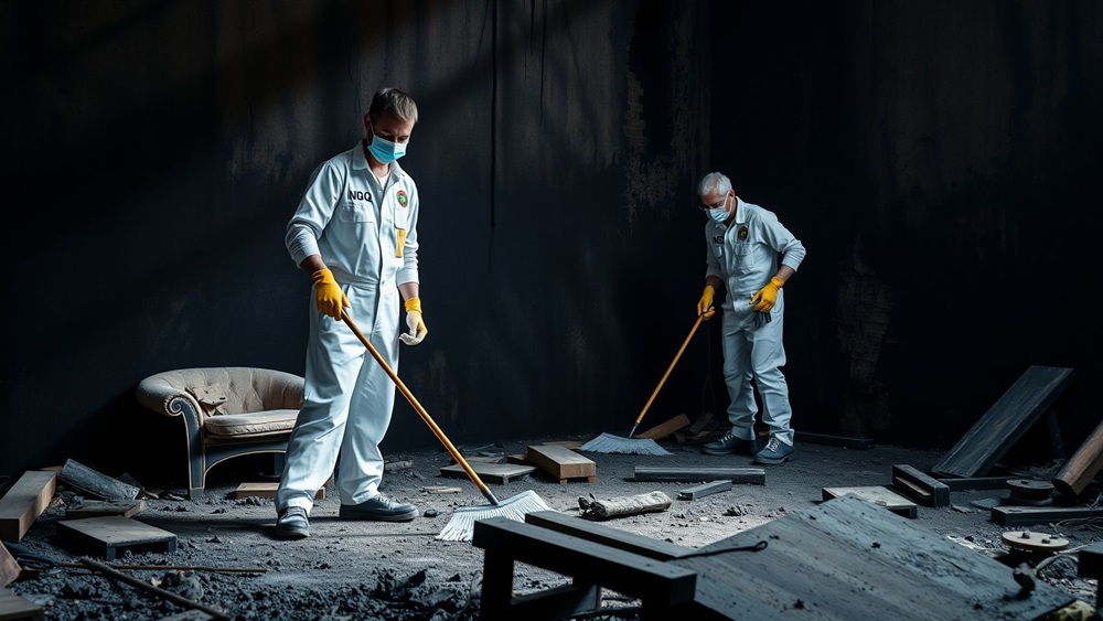 Limpieza post incendio en Sabadell