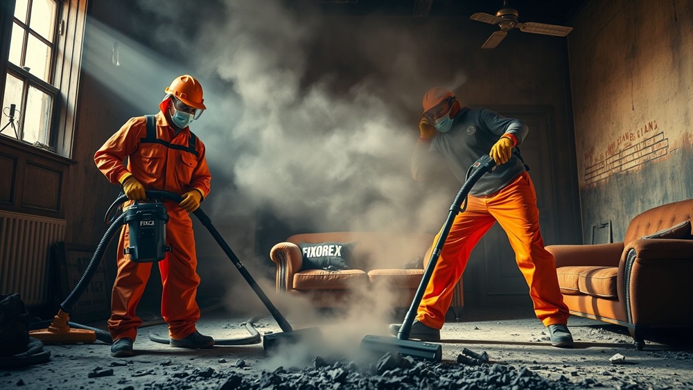 Limpieza post incendio en Salou