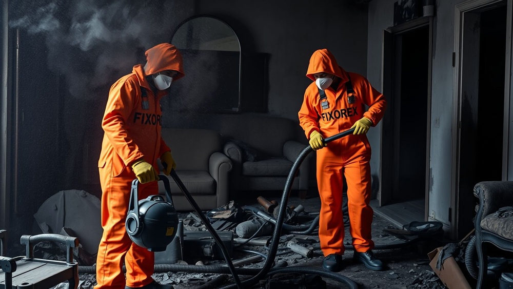 Limpieza post incendio en Sant Andreu de la Barca