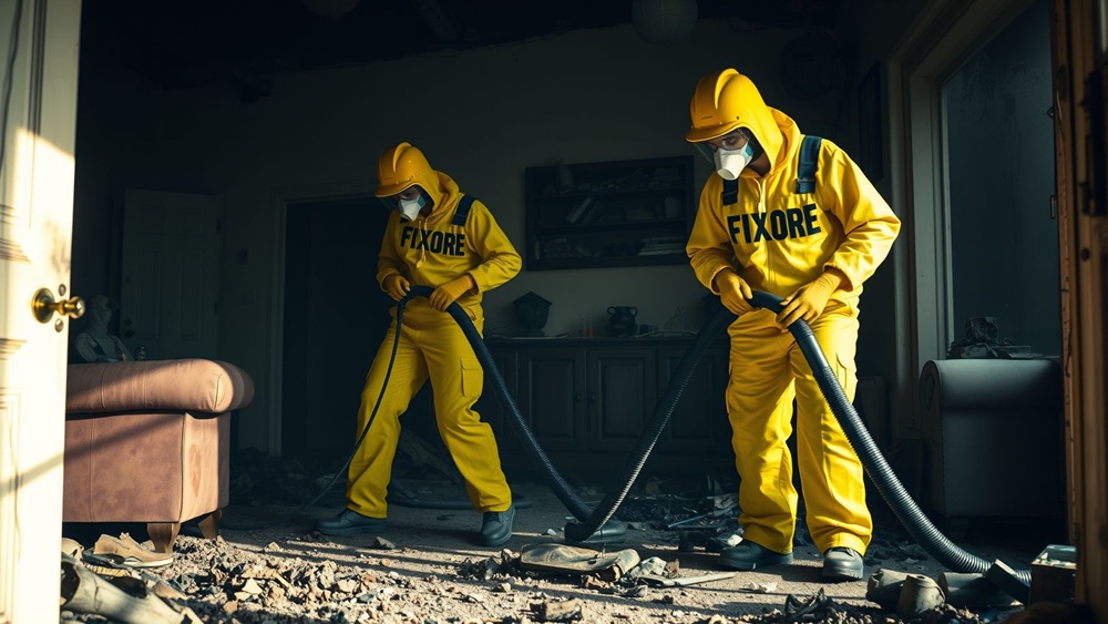 Limpieza post incendio en Sant Feliu de Llobregat