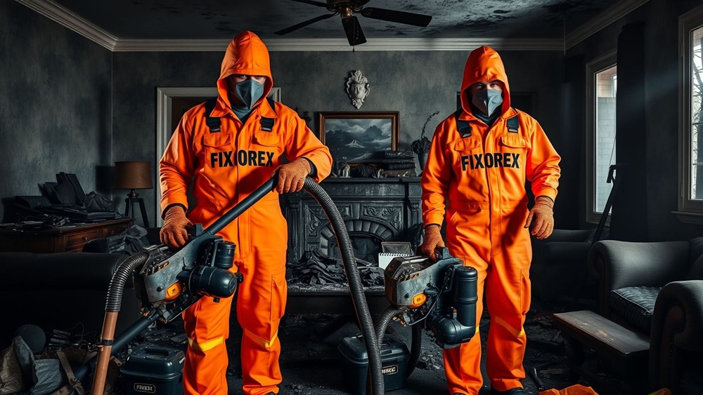 Limpieza post incendio en Sant Joan Despí