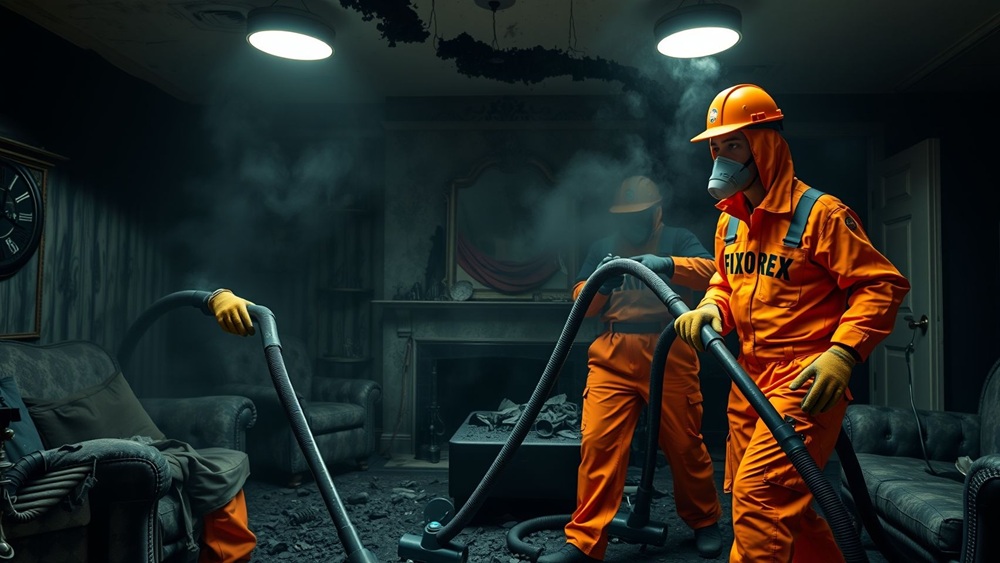 Limpieza post incendio en Sitges