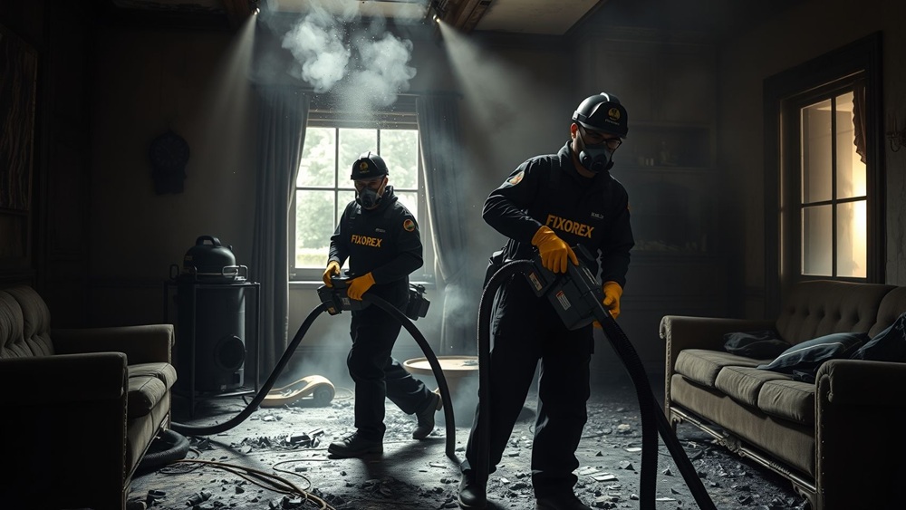 Limpieza post incendio en Tortosa