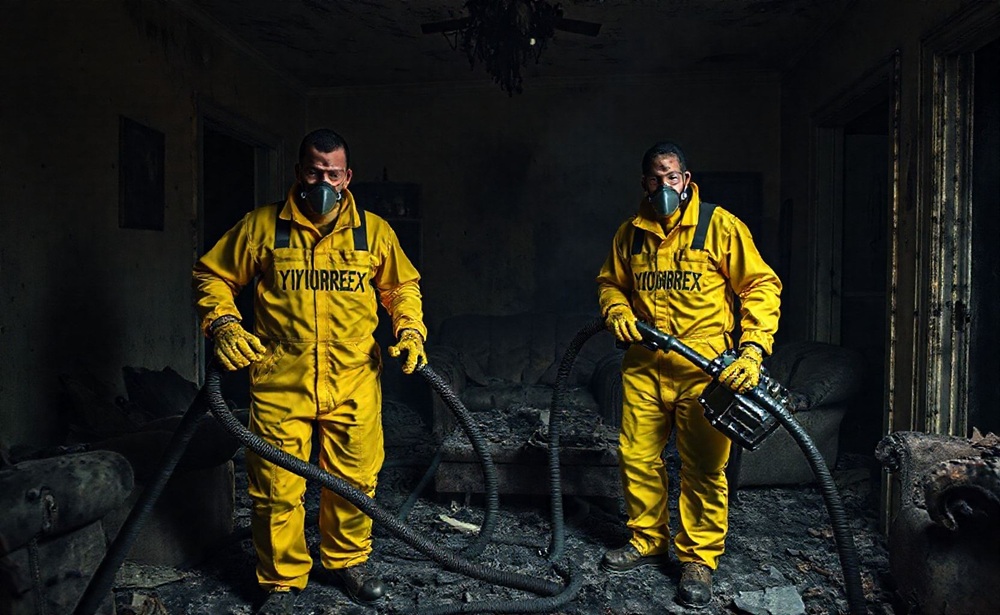 Limpieza post incendio en Vilafranca del Penedès